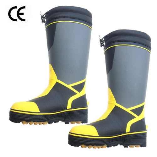 Security Non-slip Sole Easy Hand Waterproof Labor Rubber Upper Fish Rain Safety Rainboots Gum Boots